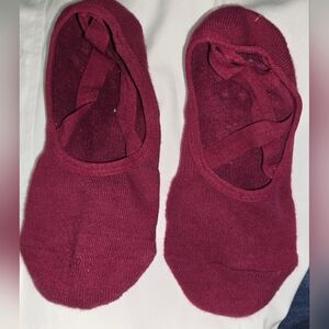 Burgundy And Blue No-Show Socks